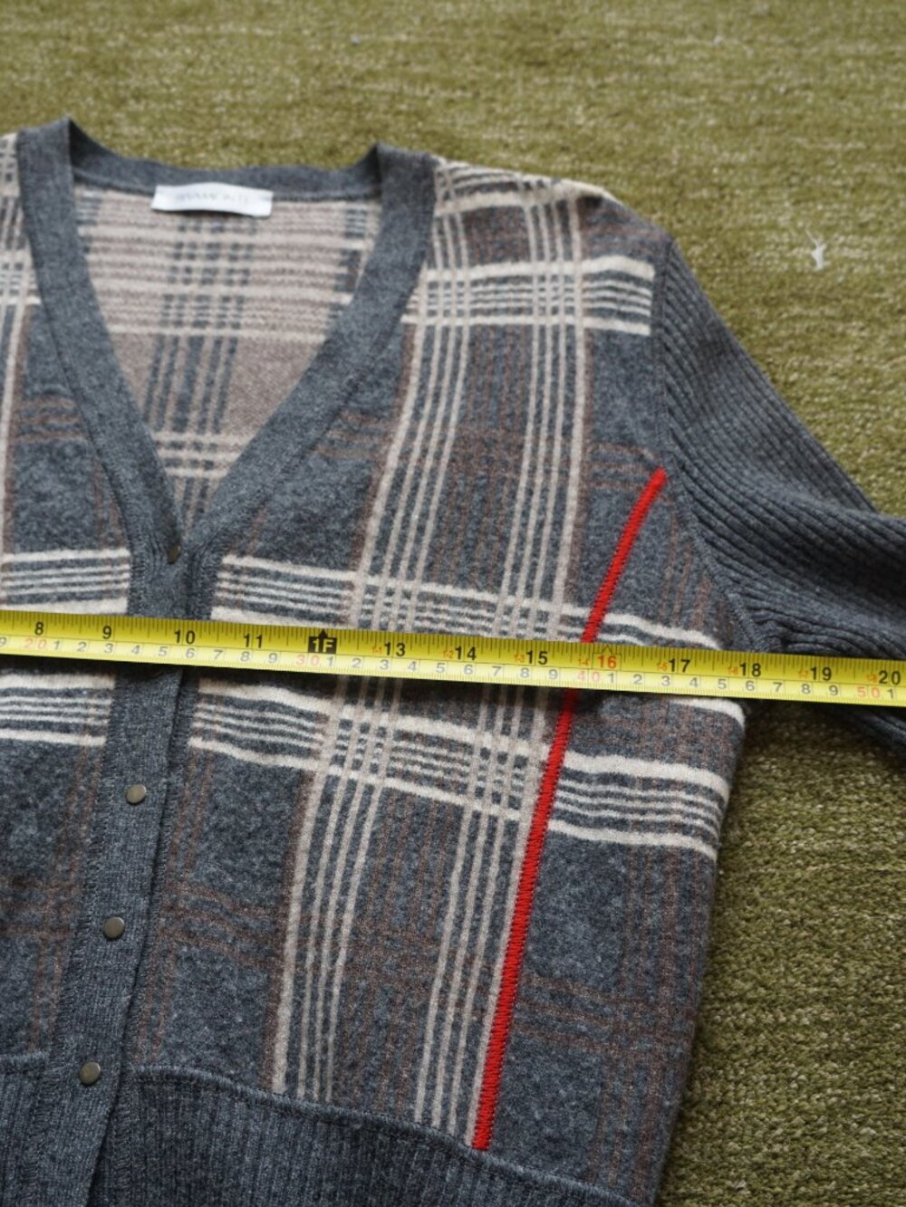 Vintage Rivamonti Wool Alpaca Silk Blend Plaid Cardigan – Made in Italy - Picture 7 of 11